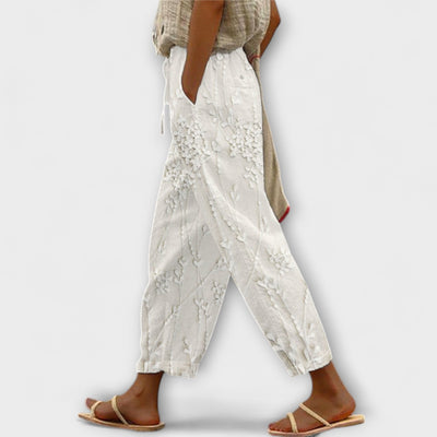 Bonnie | Embroidered Linen Pants