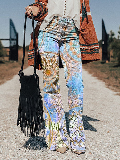 Callista | Boho Mandala Wide-Leg Pants