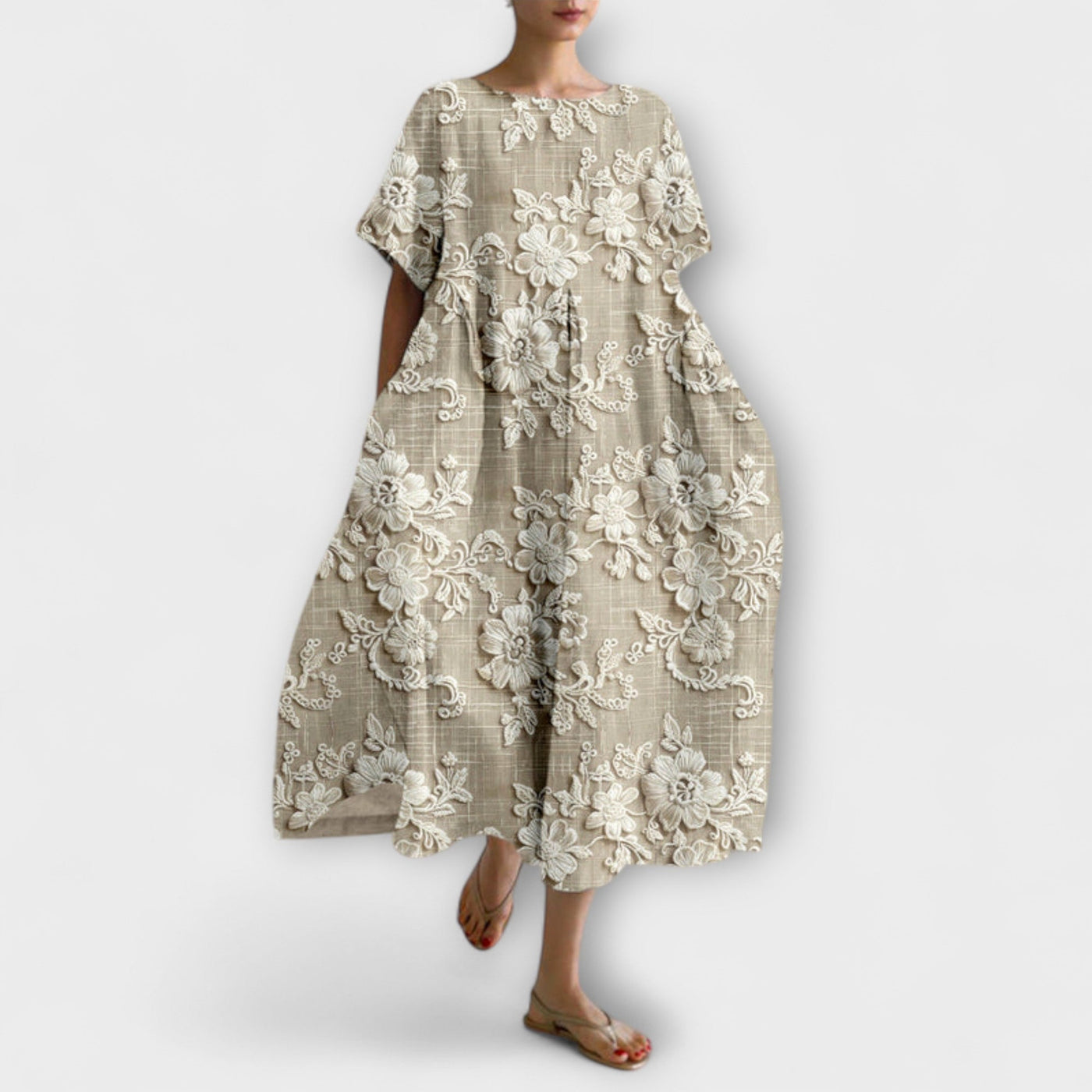 Daisy | Lace Embroidered Midi Dress