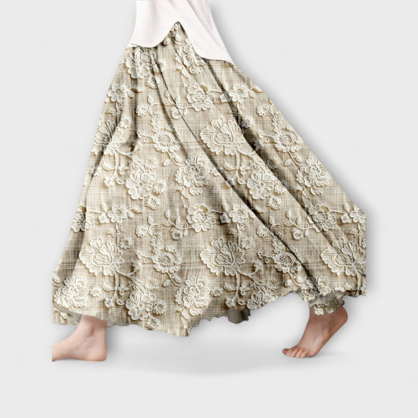 Chloe | Lace Embroidered Maxi Skirt