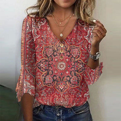 Frances | Boho Tie-Front Blouse