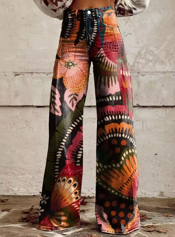 Madison | Boho Art Wide-Leg Pants