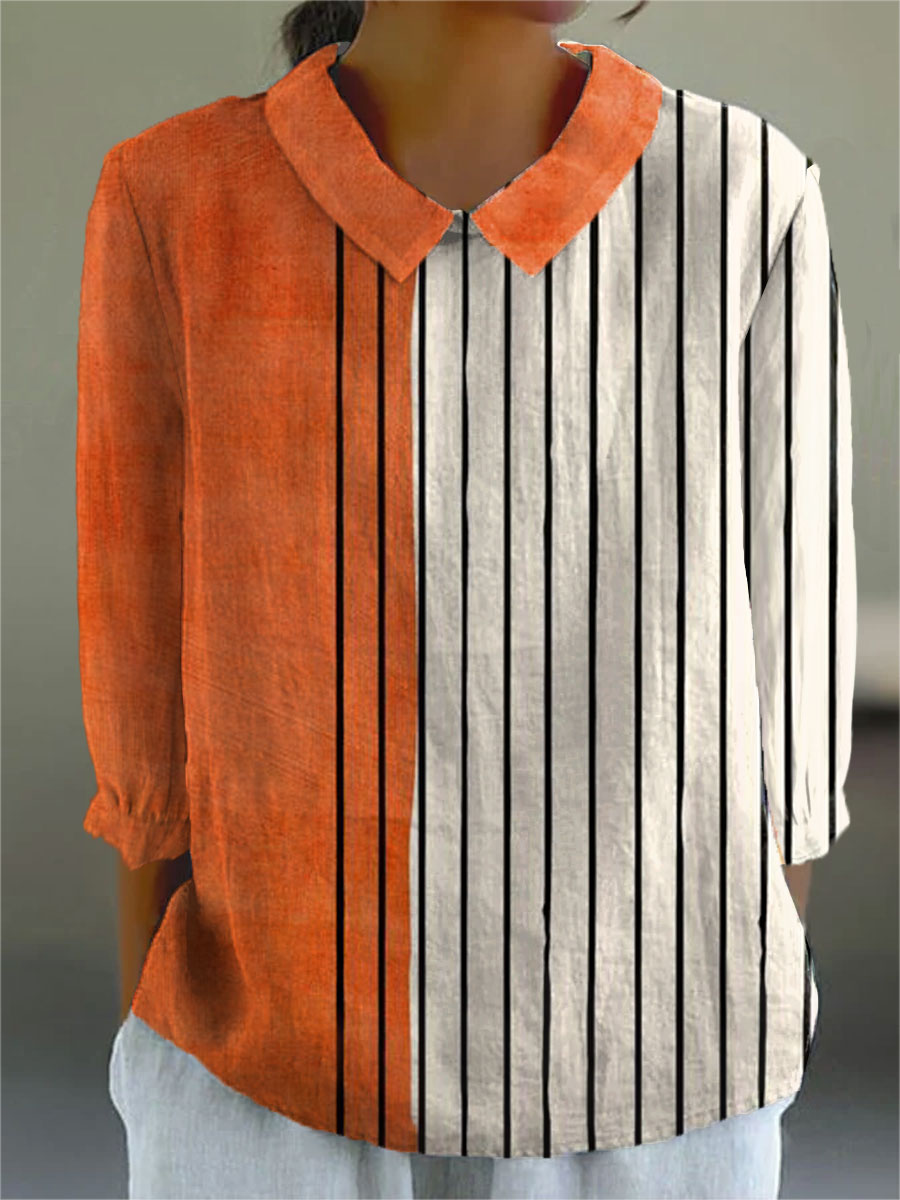 Janel | Bold Stripes Contrast Blouse