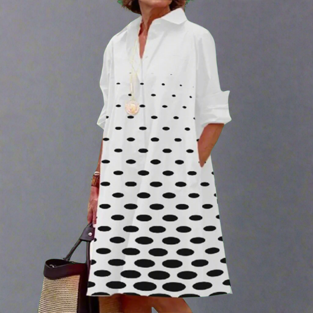 Eloise | White Polka Dot Dress