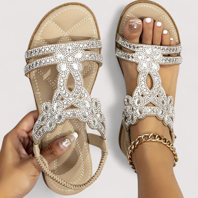 Eline | Beaded Floral Sandals