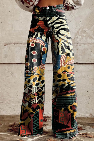 Nova | Tribal Print Wide-Leg Pants