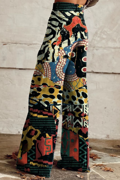 Nova | Tribal Print Wide-Leg Pants