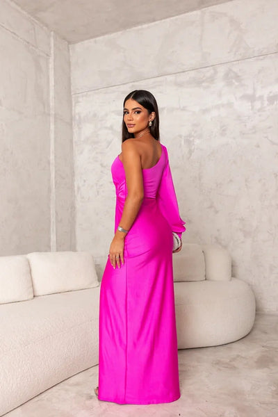 Olivia | Satin One-Shoulder Dress