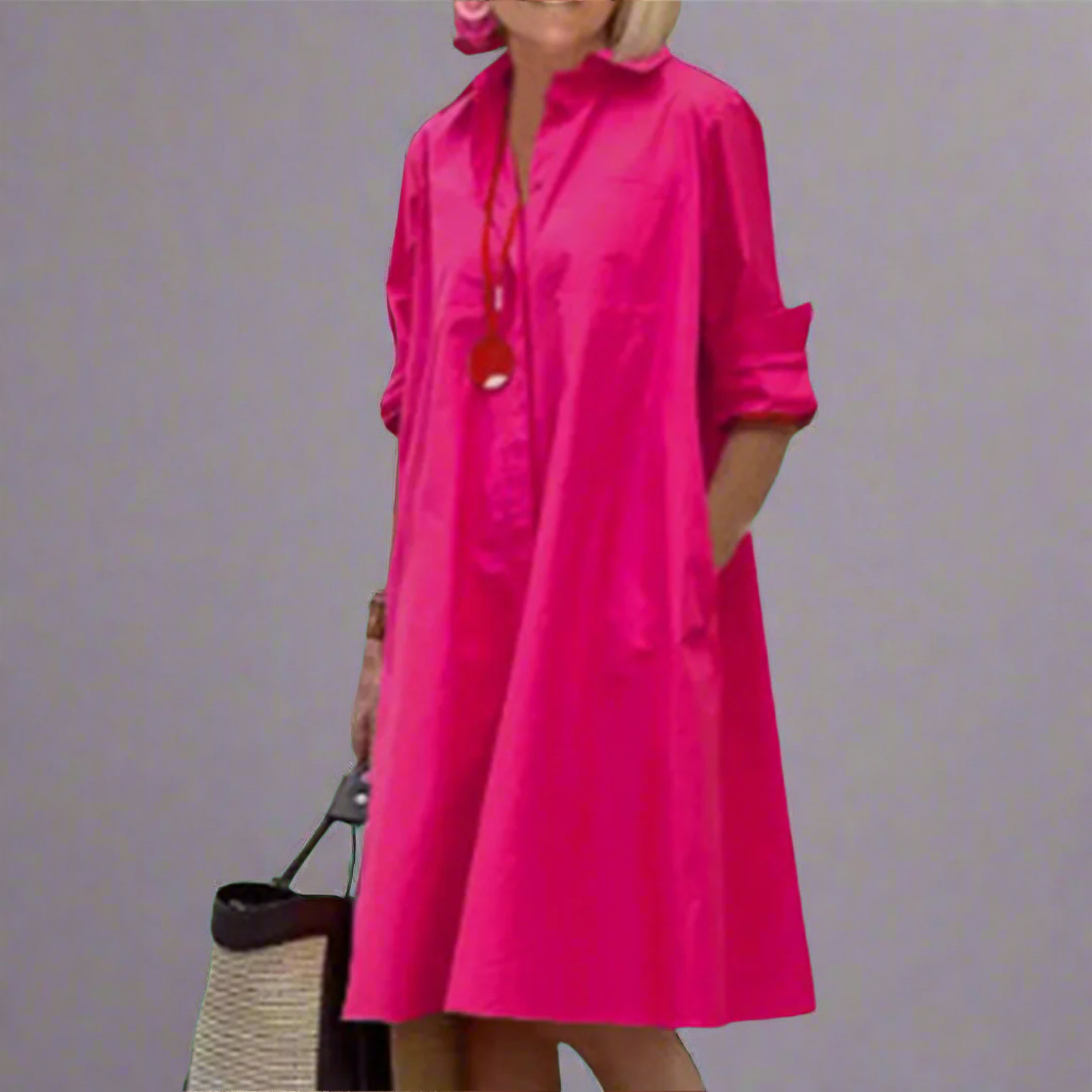 Sienna | Radiant Pink Shirt Dress