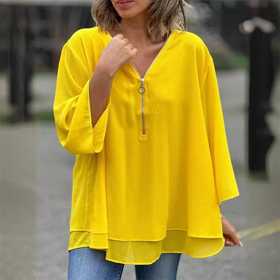 Farah | Zipper Layered Blouse
