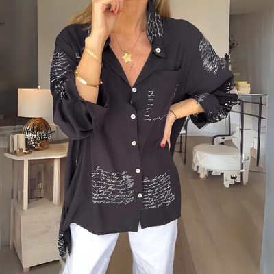 Alina | Script Print Blouse