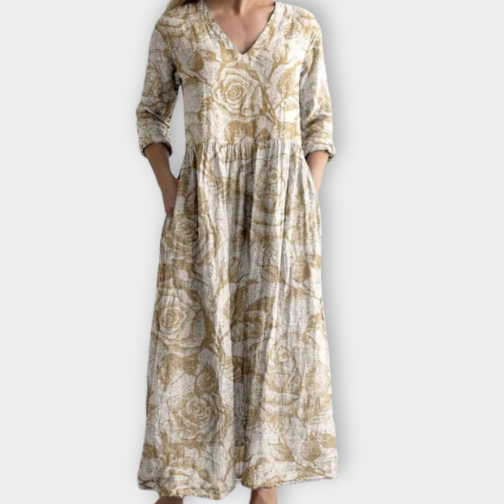 Elise | Golden Rose Dress