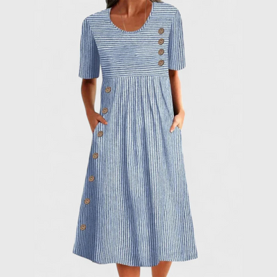 Samantha | Striped Button Dress