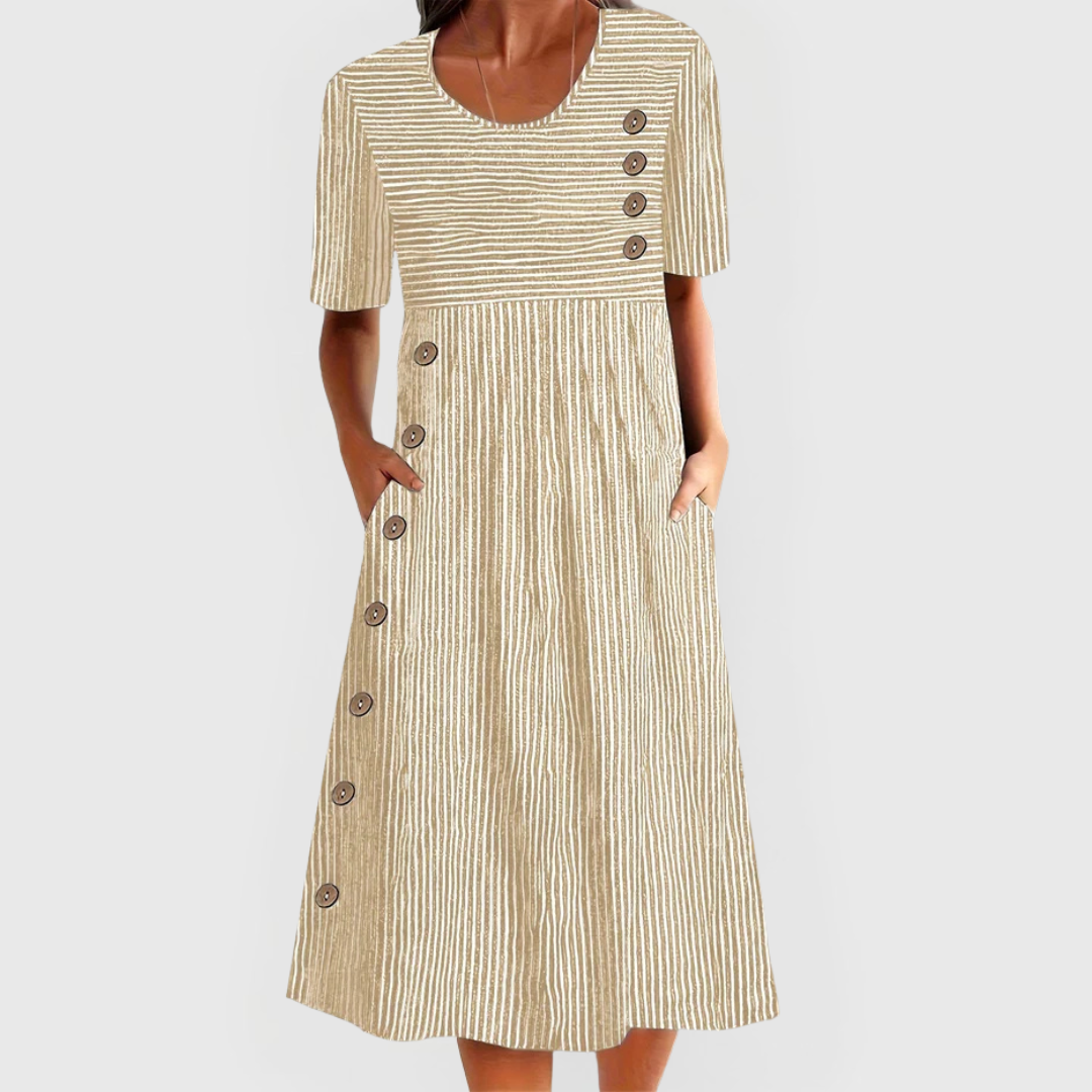 Samantha | Striped Button Dress