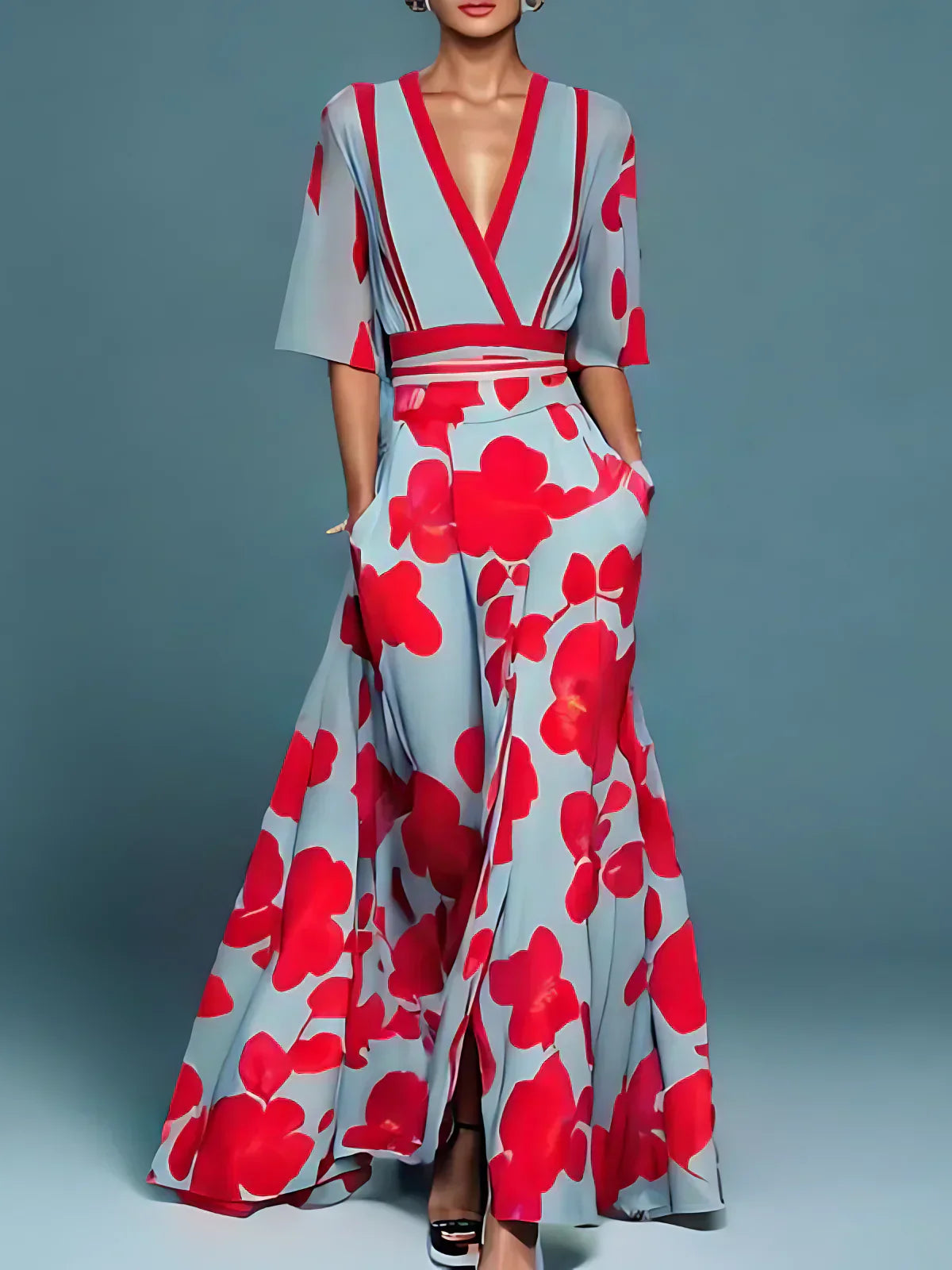 Eliza | Scarlet Bloom Maxi Dress