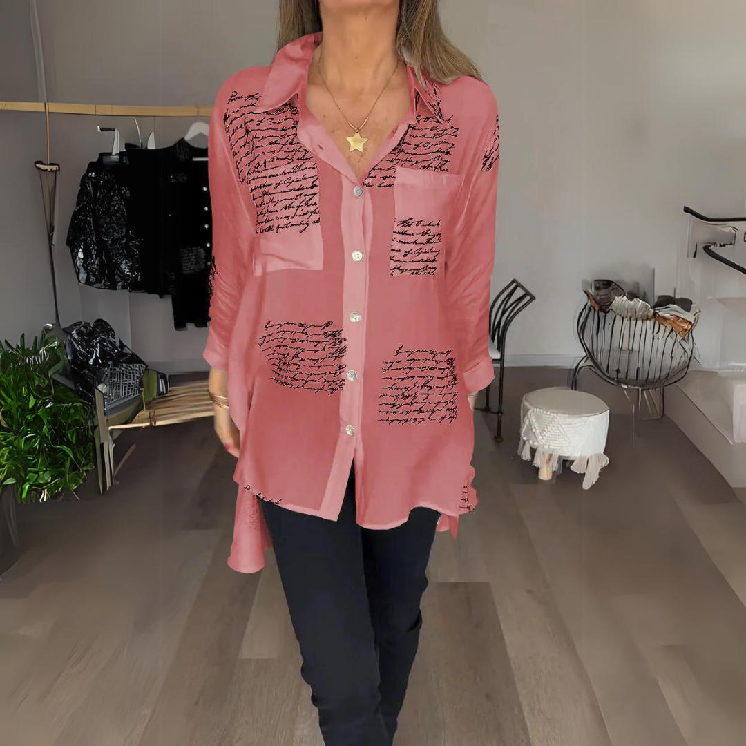 Alina | Script Print Blouse