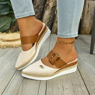 Natalie | Buckle Platform Mule