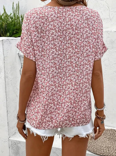 Bianca | Button Front Floral Blouse
