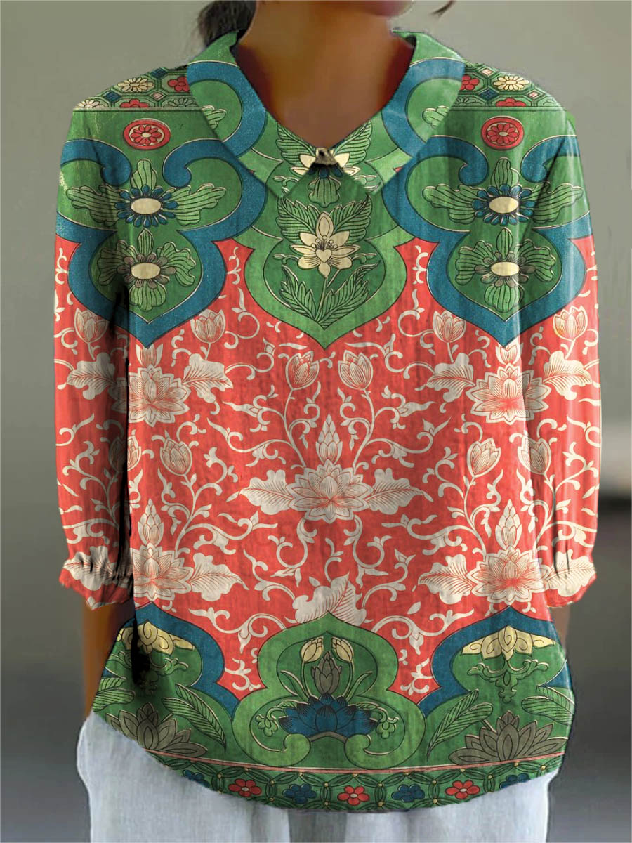 Jacqueline | Floral Oriental Print Blouse