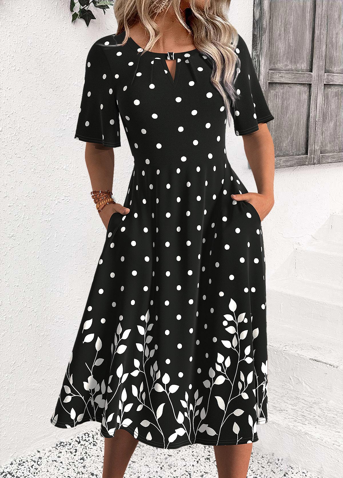 Iris | Polka Dot Elegance Dress