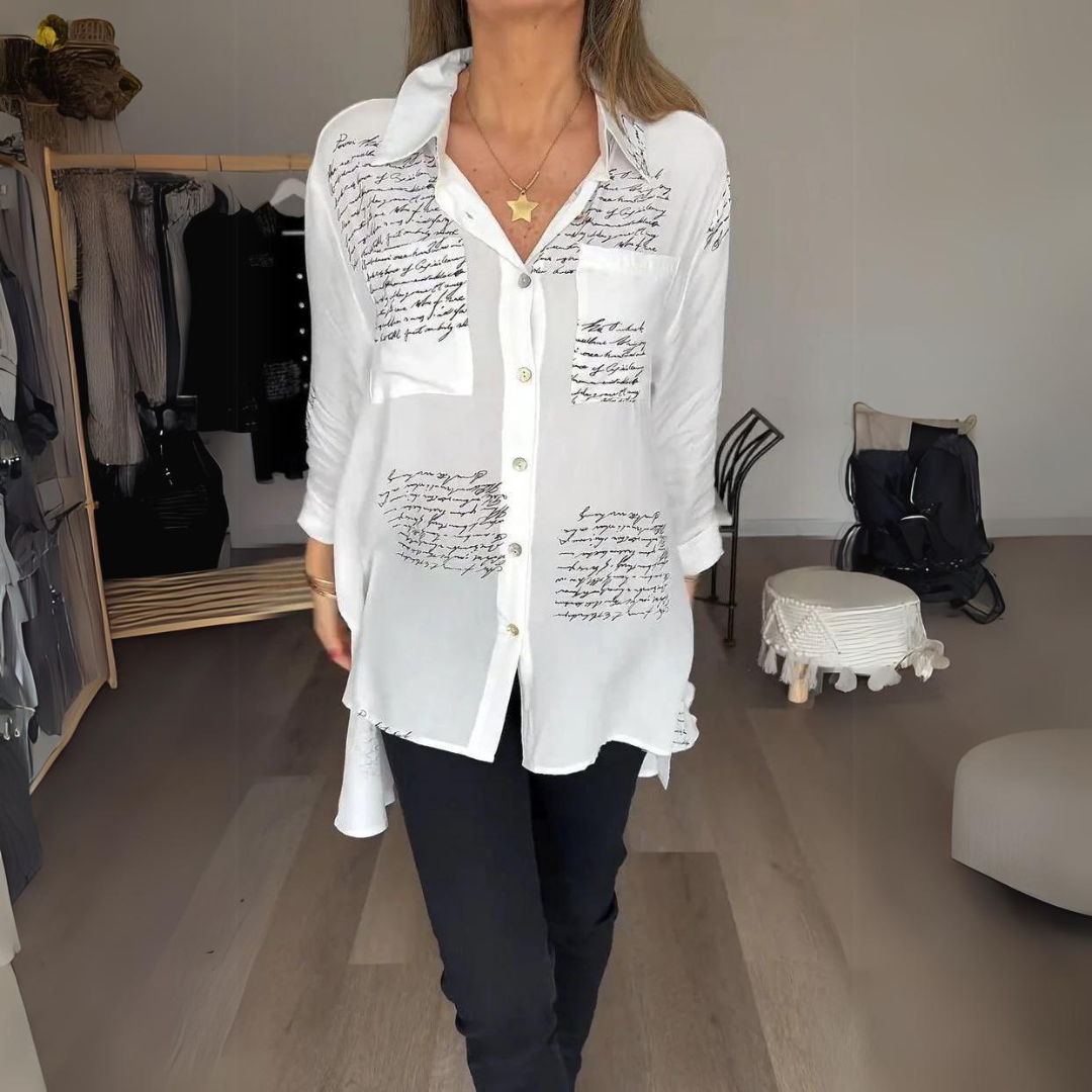 Alina | Script Print Blouse