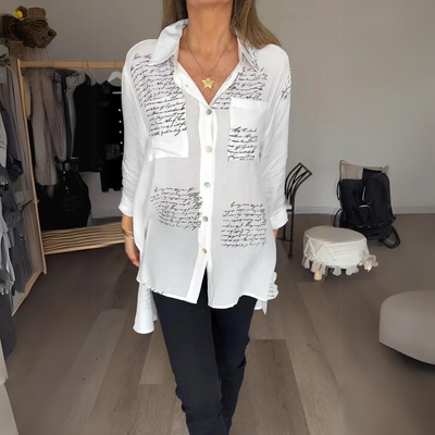Alina | Script Print Blouse