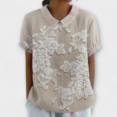 Bridget | Embroidered Collar Blouse