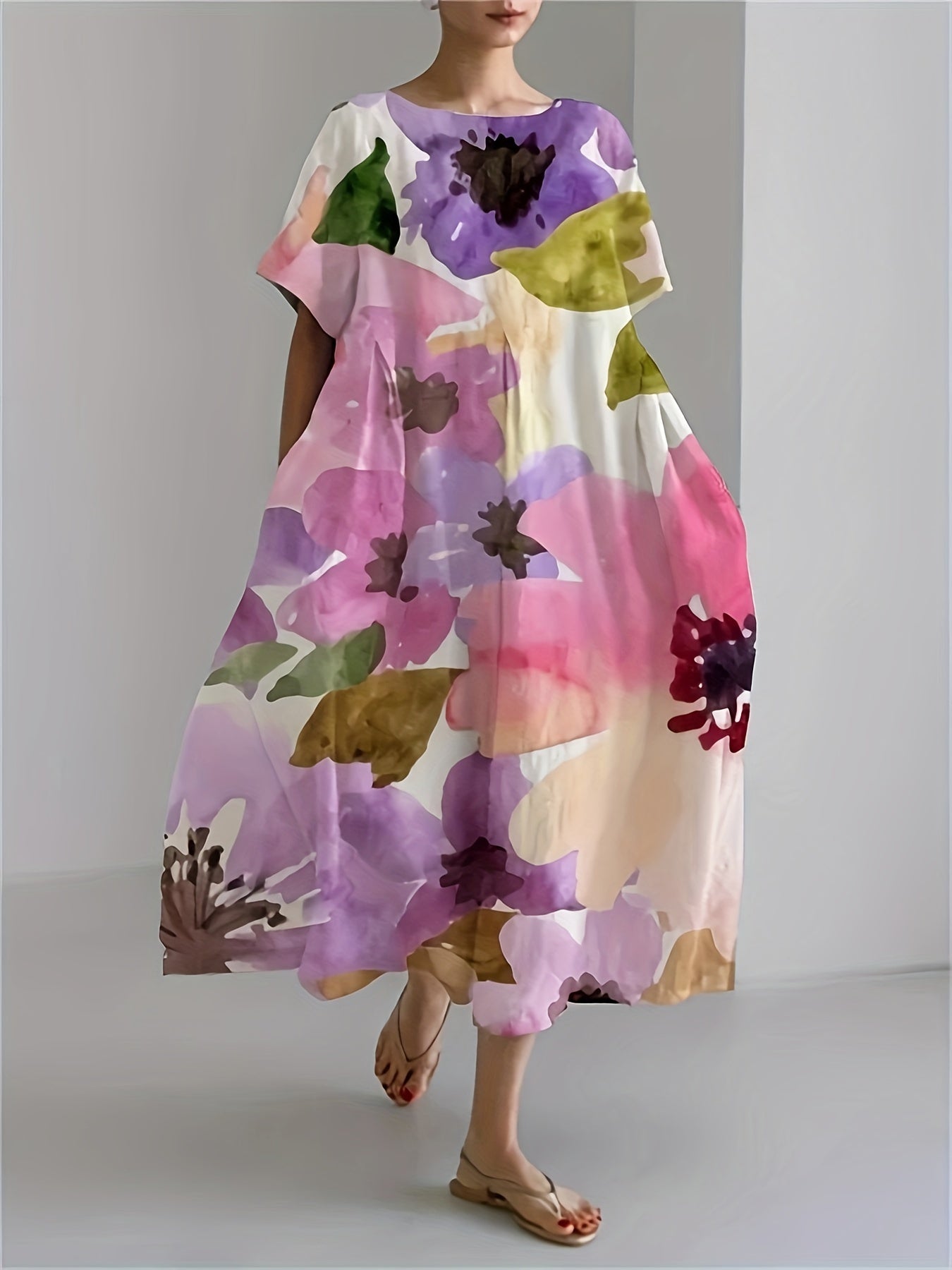 Amélie | Flowing Watercolor Dress