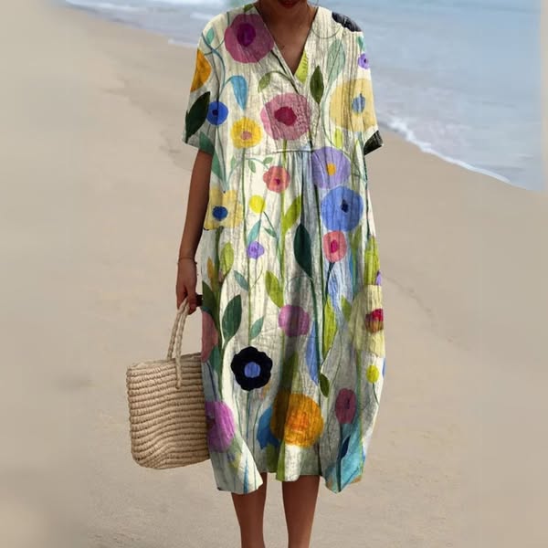 Claire | Colorful Petals Dress