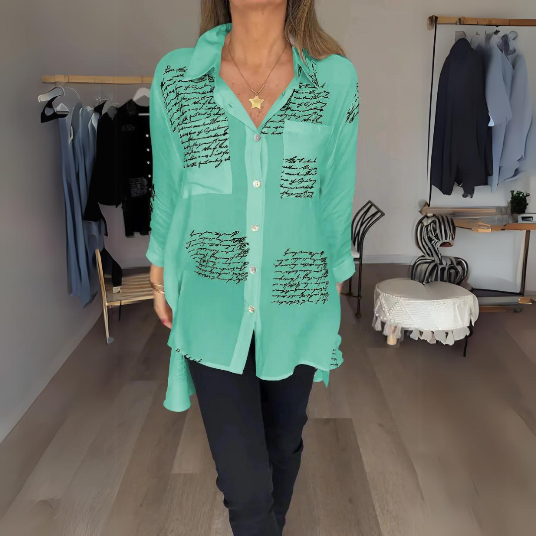 Alina | Script Print Blouse