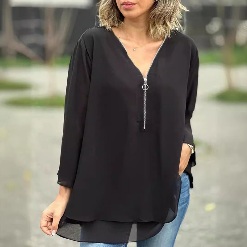 Farah | Zipper Layered Blouse