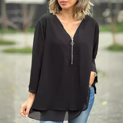 Farah | Zipper Layered Blouse