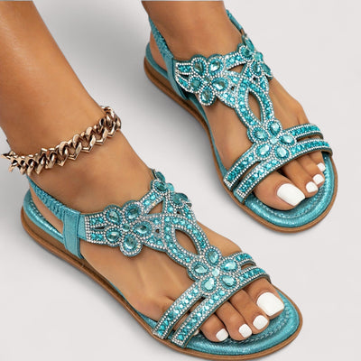 Eline | Beaded Floral Sandals
