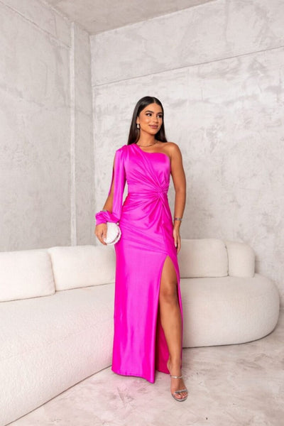 Olivia | Satin One-Shoulder Dress