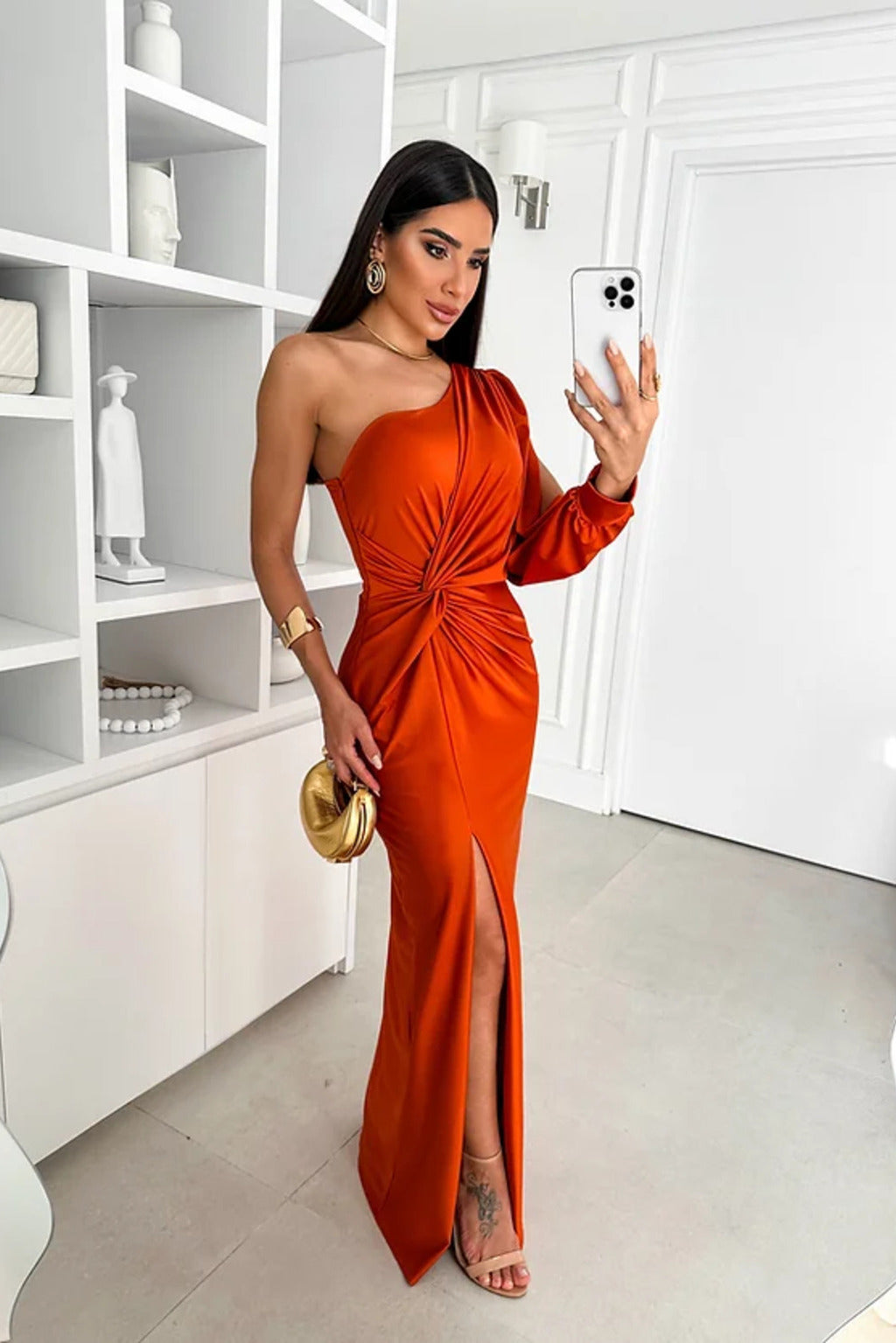 Olivia | Satin One-Shoulder Dress