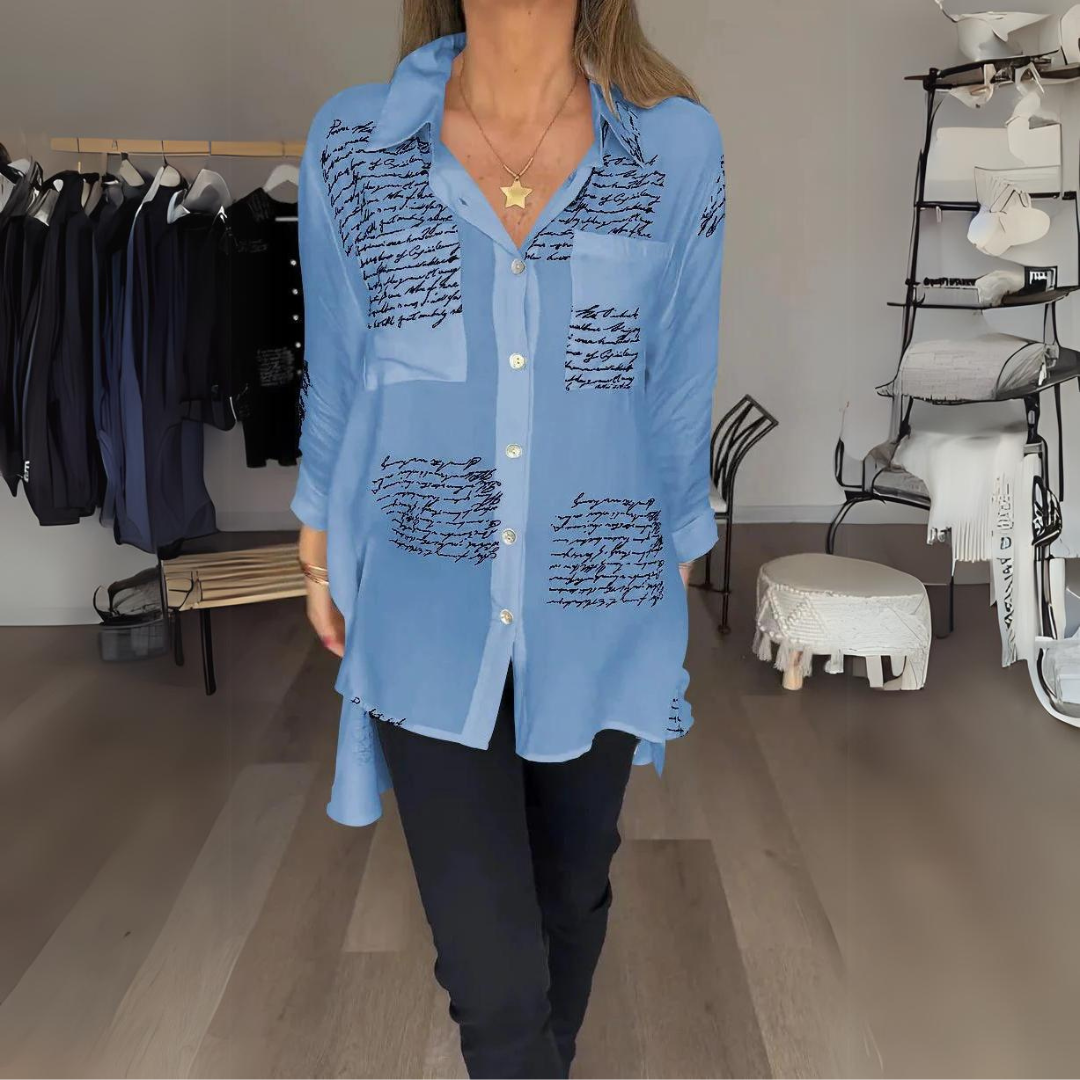 Alina | Script Print Blouse