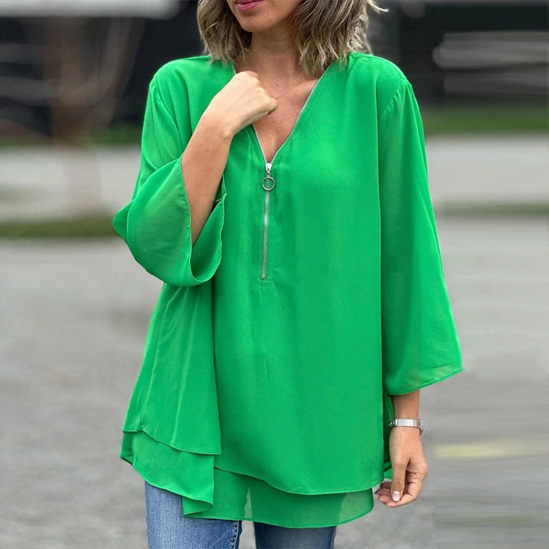 Farah | Zipper Layered Blouse