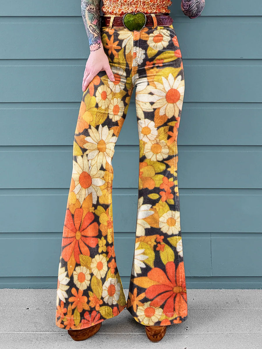 Zara | Retro Daisy Wide-Leg Pants
