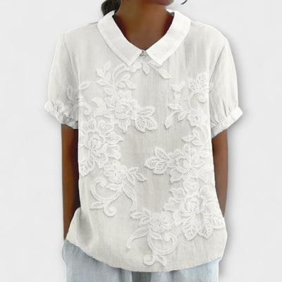 Bridget | Embroidered Collar Blouse