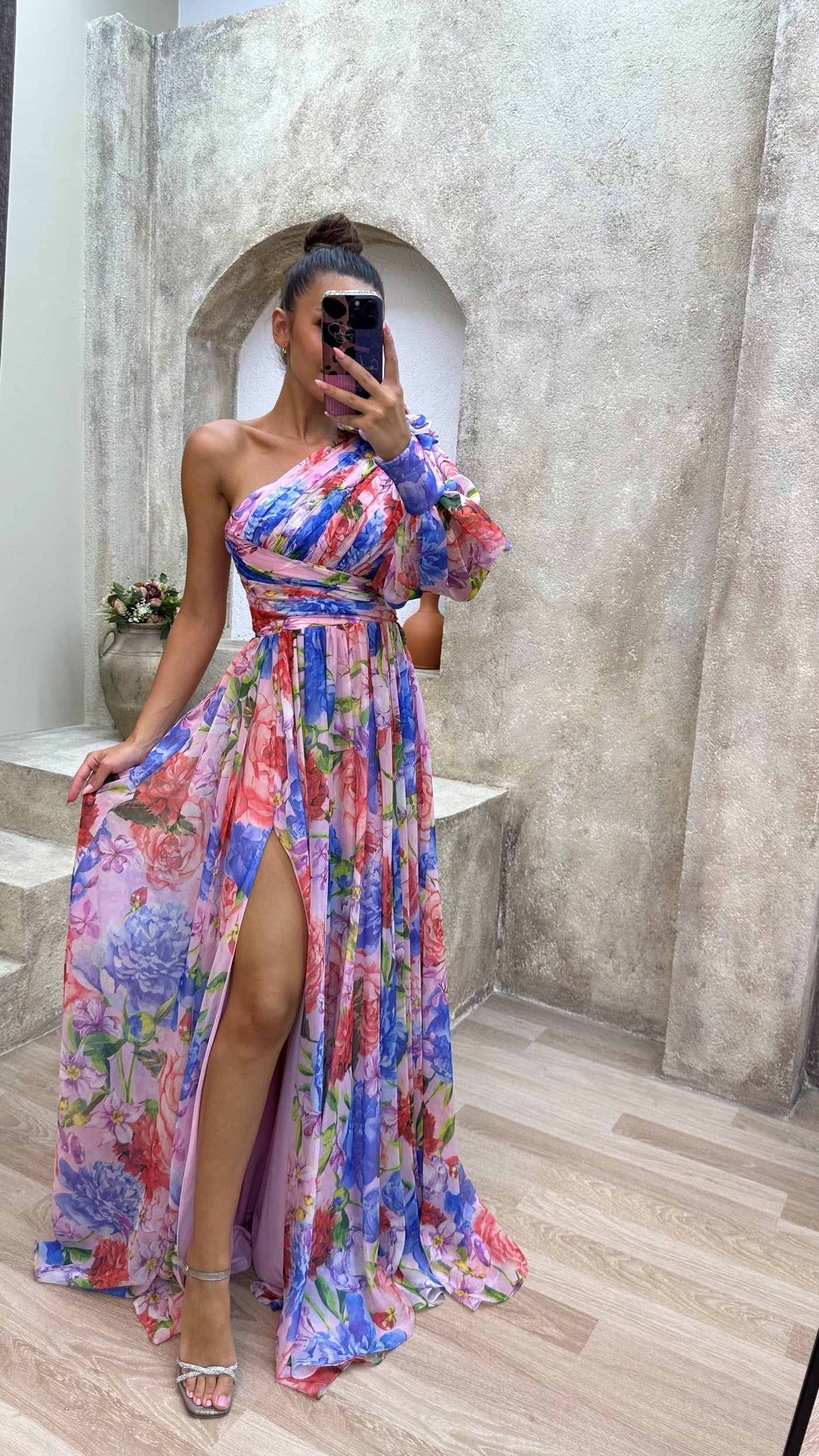Ava | One-Shoulder Floral Dress