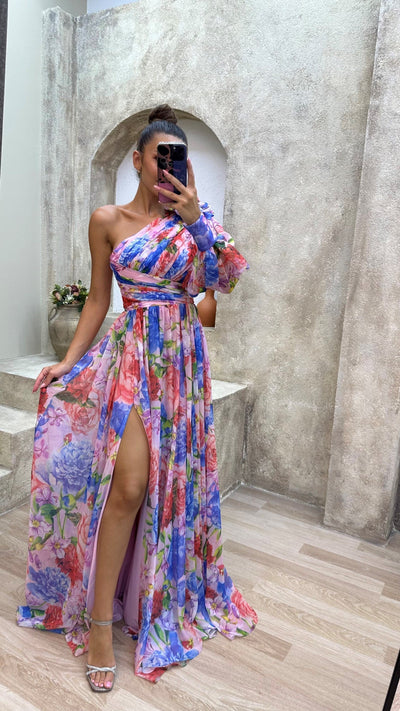 Ava | One-Shoulder Floral Dress