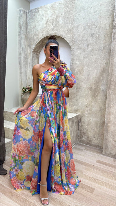 Ava | One-Shoulder Floral Dress