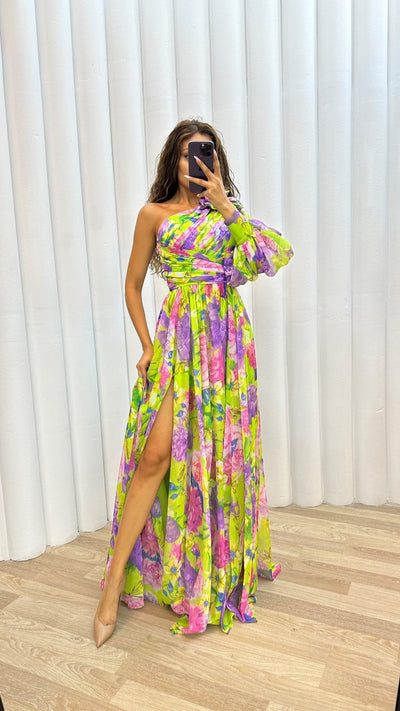 Ava | One-Shoulder Floral Dress