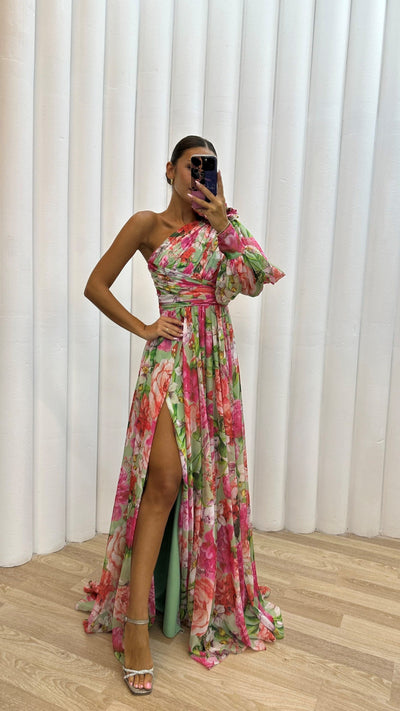 Ava | One-Shoulder Floral Dress