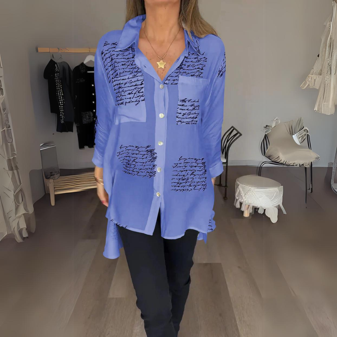 Alina | Script Print Blouse