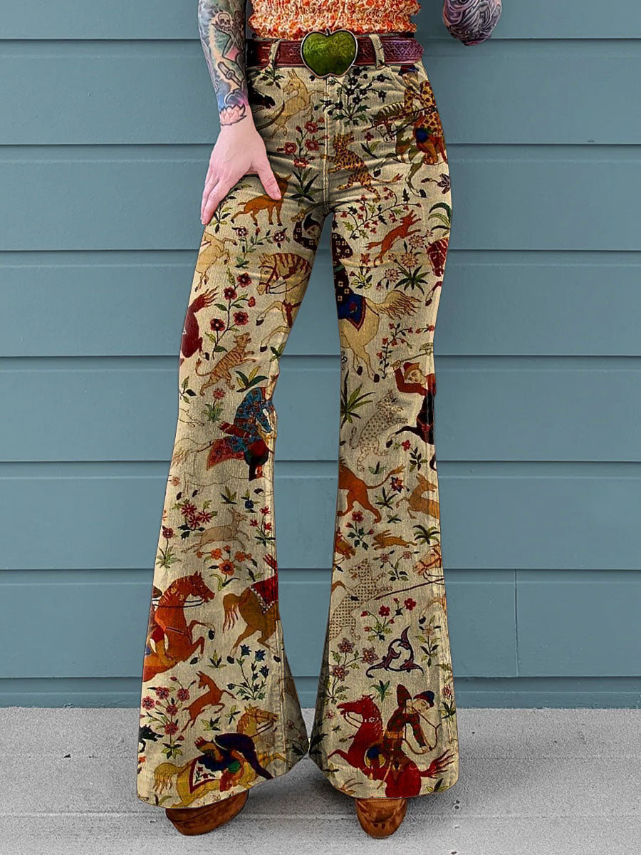 Kinsley | Vintage Print Wide-Leg Pants