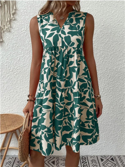 Carson | Leaf Print Sleeveless Dress