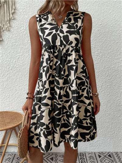 Carson | Leaf Print Sleeveless Dress