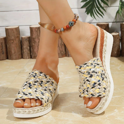 Margaret | Rainbow Weave Platform Sandal