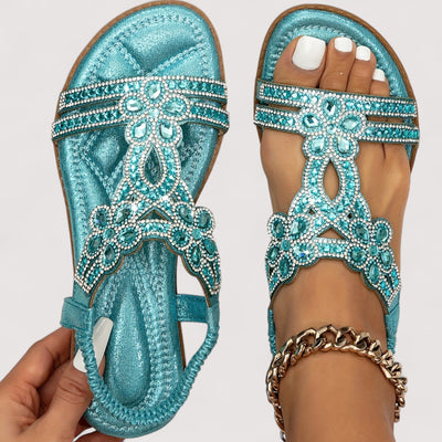 Eline | Beaded Floral Sandals